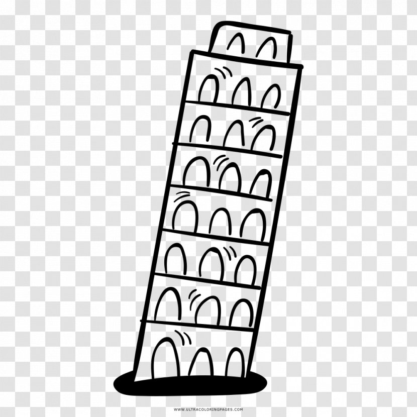 Leaning Tower Of Pisa Drawing Coloring Book - Text Transparent PNG