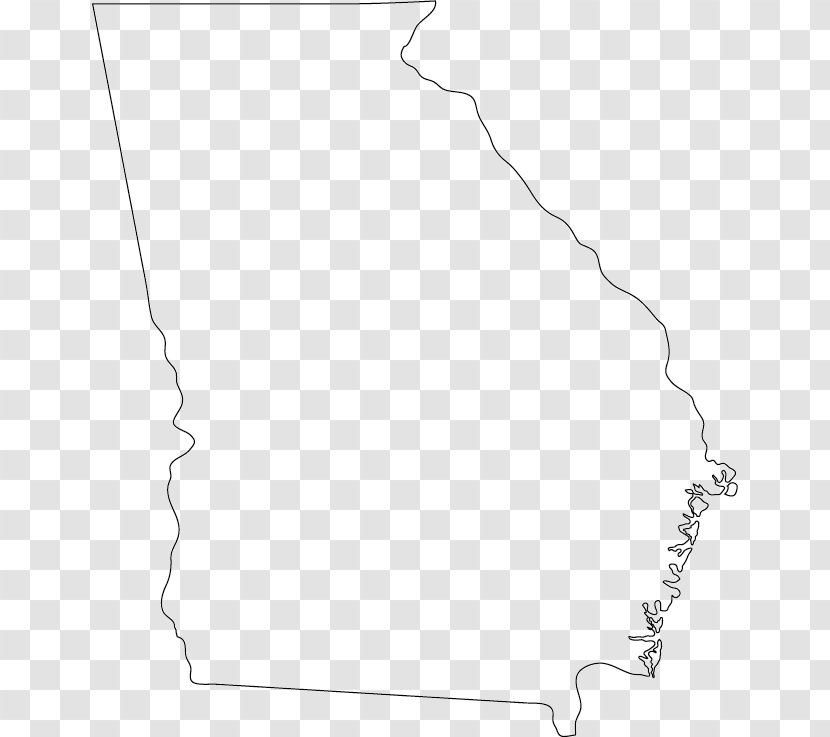 Georgia Blank Map Geography Clip Art - Black And White Transparent PNG