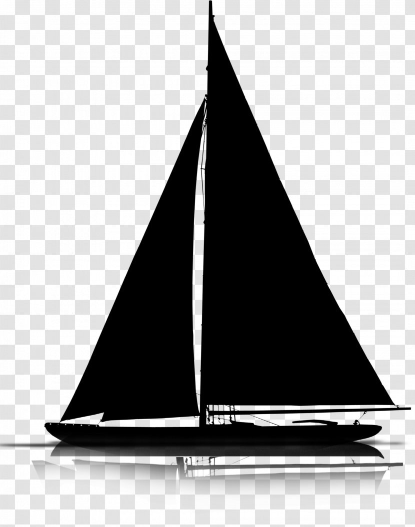 Yawl Lugger Black & White - Yacht - M Scow Product Design Transparent PNG