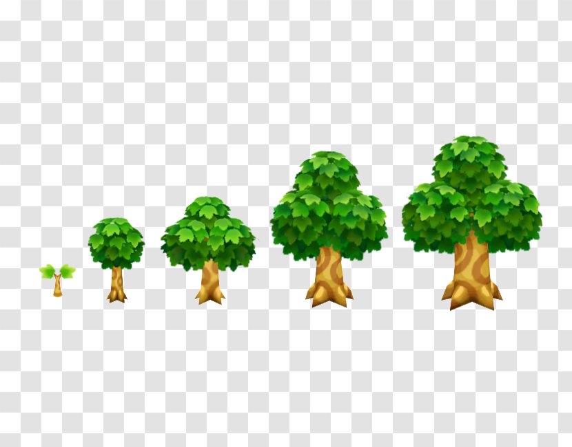 Font Branching Animated Cartoon - Organism - Animal Crossing Tree Transparent PNG