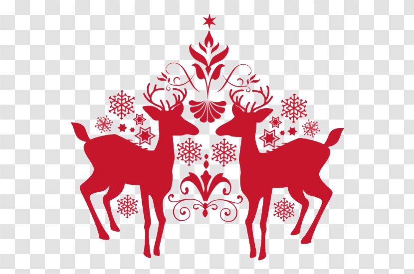 Christmas Santa Claus New Years Day - Black And White - Deer Transparent PNG