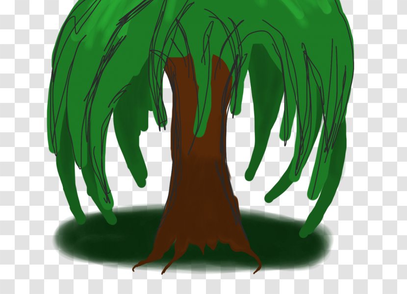 Tree Weeping Willow Cartoon Drawing Transparent PNG