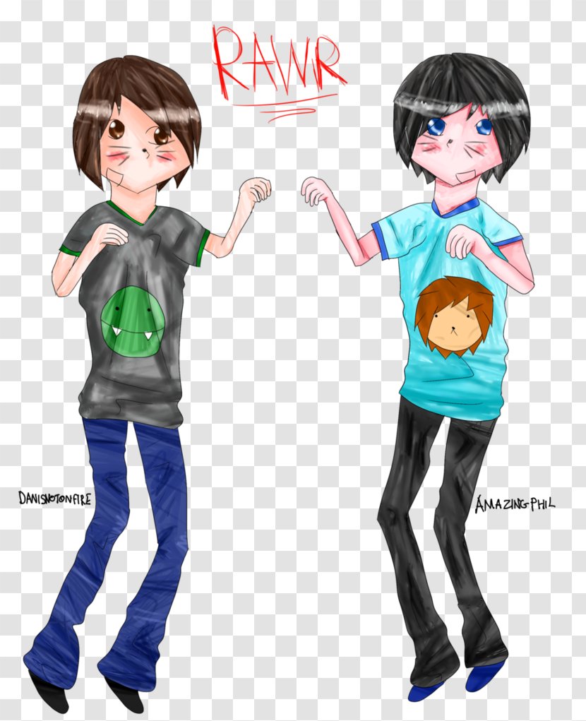 Dan And Phil T-shirt YouTuber Boy Uniform - Cartoon Transparent PNG