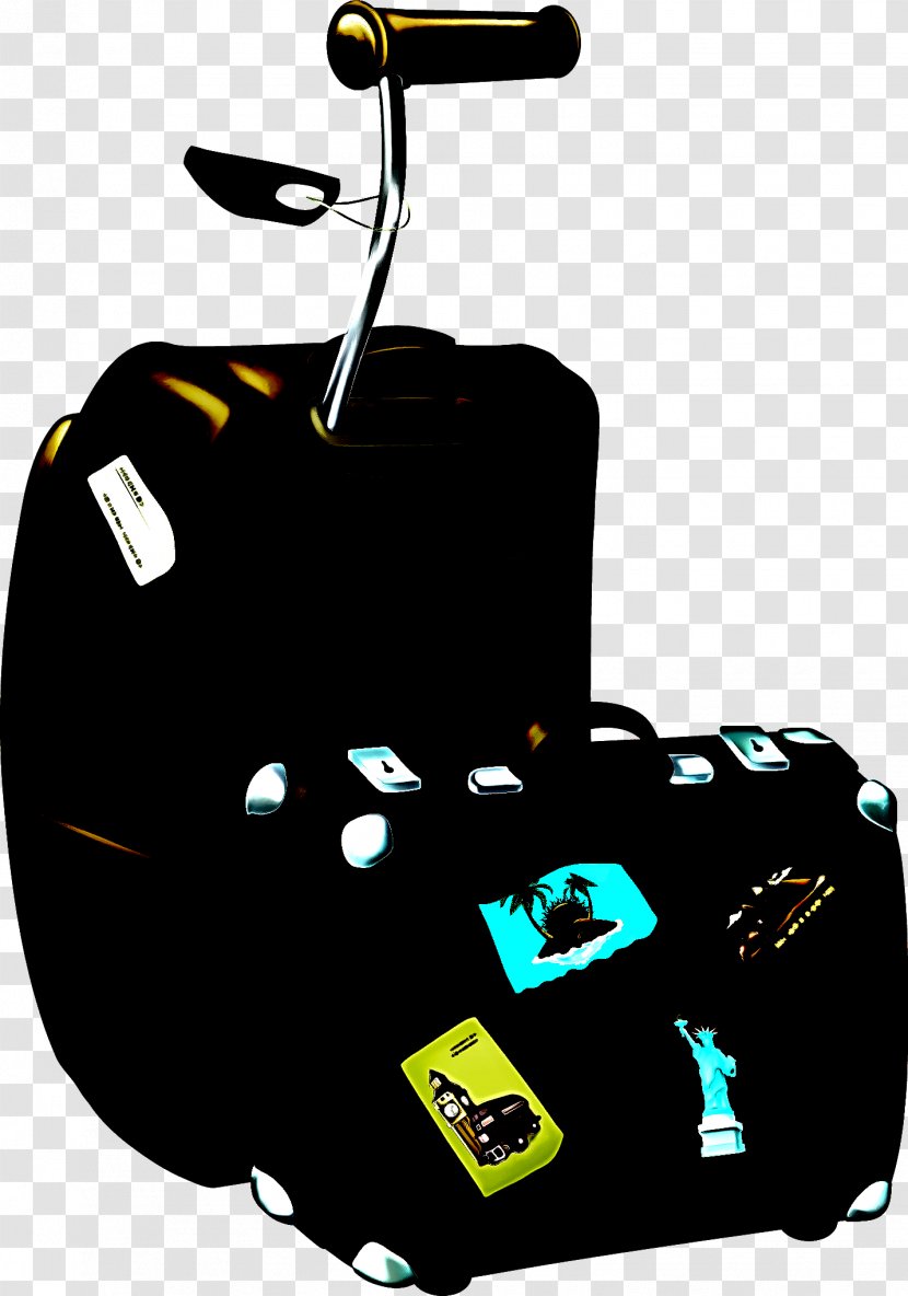 Yellow Cartoon Bag Suitcase Clip Art - Vehicle - Technology Transparent PNG