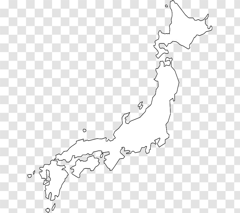 Japan Blank Map Physische Karte World - Line Art Transparent PNG
