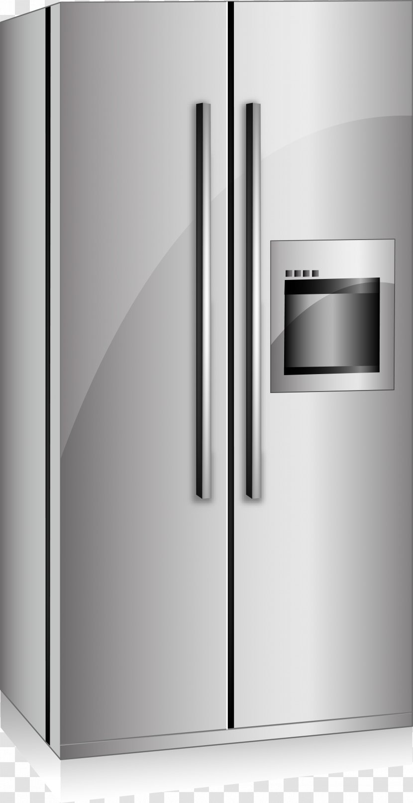 Refrigerator Refrigeration Clip Art - Scalable Vector Graphics - Silver Intelligent On The Door Model Transparent PNG
