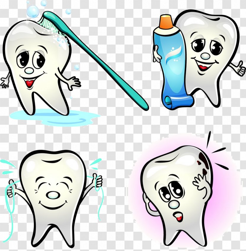 Teeth Tooth Cartoon - Watercolor - FIG Face Transparent PNG