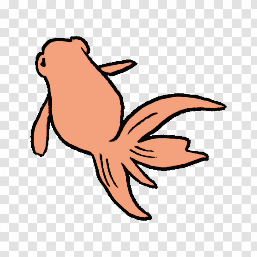 Cartoon Dog Beak Seafood Line Transparent PNG