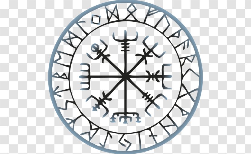 Vegvísir Runes Tattoo Compass Galdrabók - Vegv%c3%adsir Transparent PNG