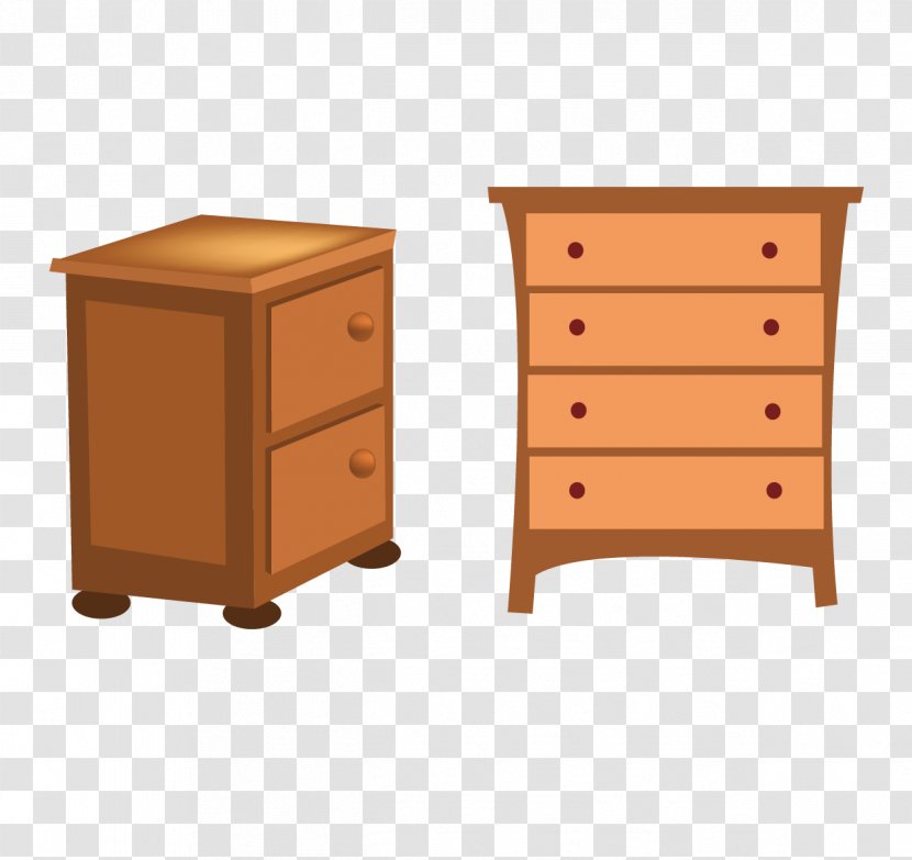 Cartoon Table Furniture - Chest Of Drawers - Small Cupboard Painted Bed Transparent PNG