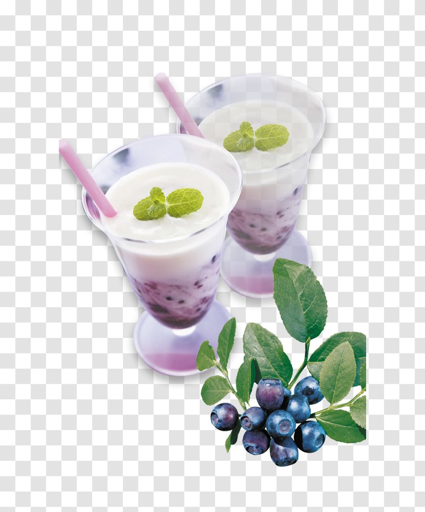 Ice Cream Milkshake Juice Smoothie Frozen Yogurt - Orange - Blueberry Drink Transparent PNG
