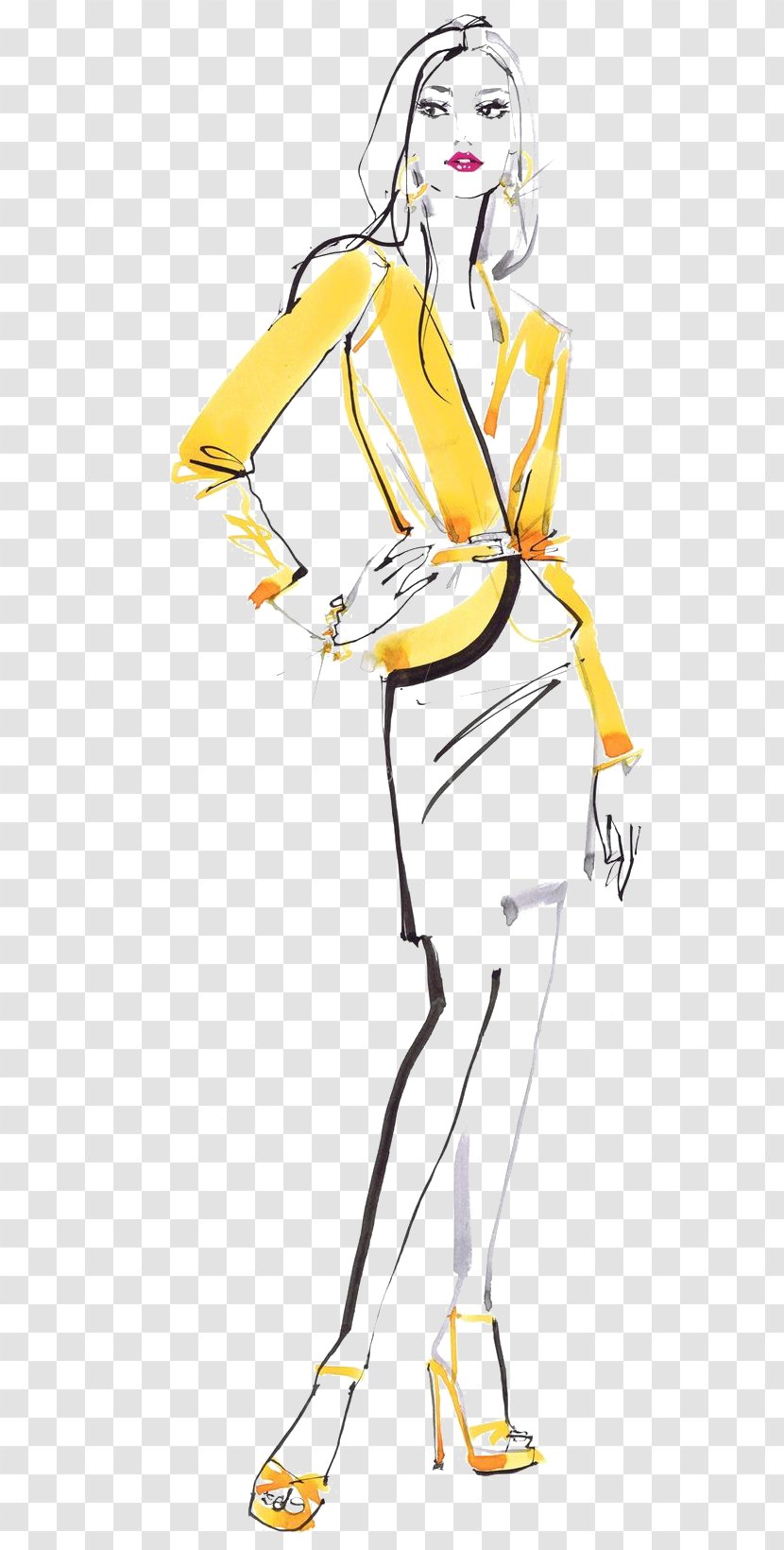 Fashion Illustration Drawing Illustrator - Watercolor - Girls Transparent PNG