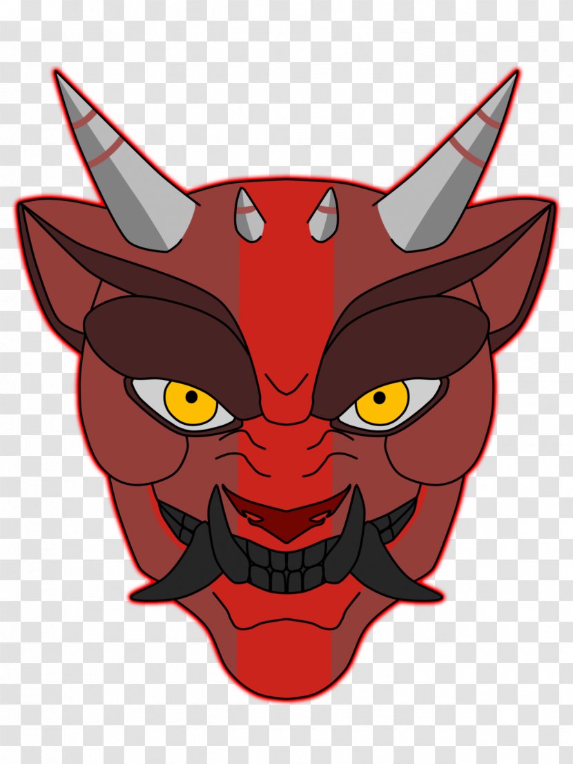Oni Mask Demon - Mythical Creature - Transparent Background Transparent PNG