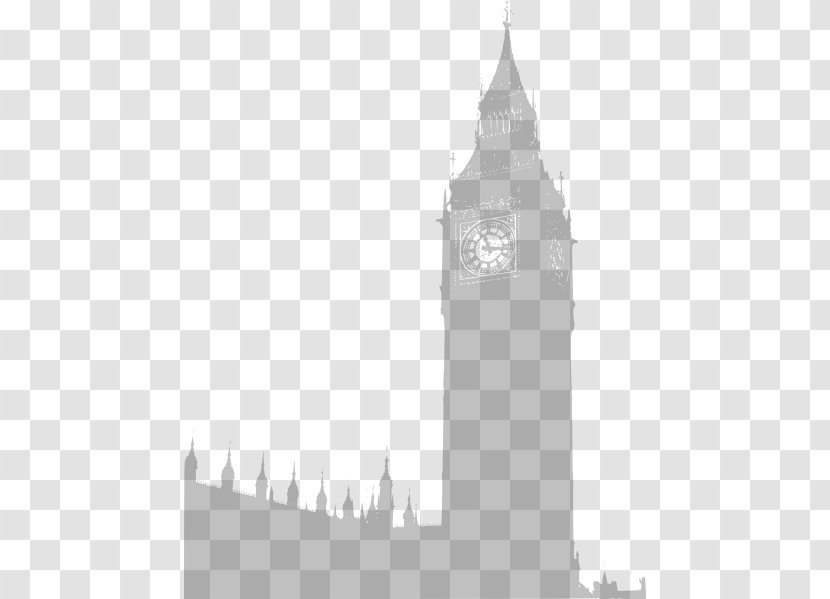 London Skyline Silhouette - Blackandwhite - Bell Tower Transparent PNG
