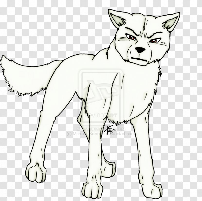 Whiskers Red Fox Dog Breed Line Art - Black And White Transparent PNG