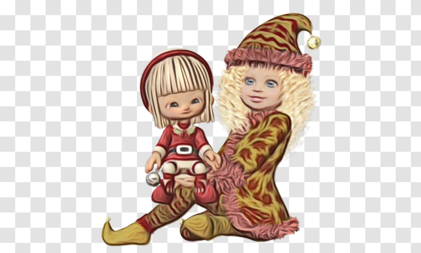 Cartoon Doll Blond Brown Hair Toy Transparent PNG