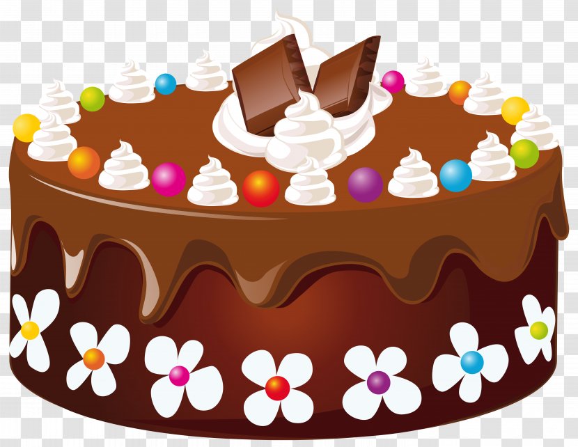 Birthday Cake Chocolate Icing Clip Art - German - Clipart Image Transparent PNG