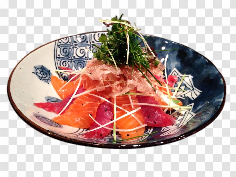 Sashimi Sushi Japanese Cuisine Onigiri Seafood - Salmon Transparent PNG