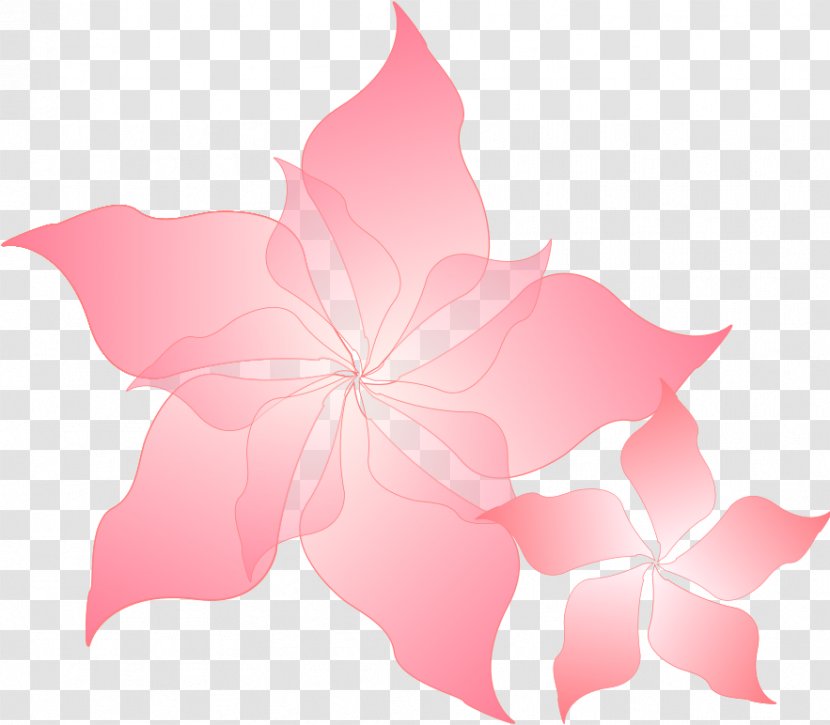 Pink Flower Cartoon - Perennial Plant Symmetry Transparent PNG
