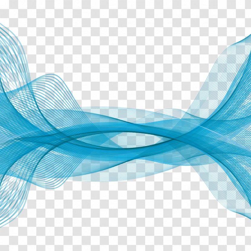 Blue Line Curve - Wave - Vector Wavy Lines Transparent PNG
