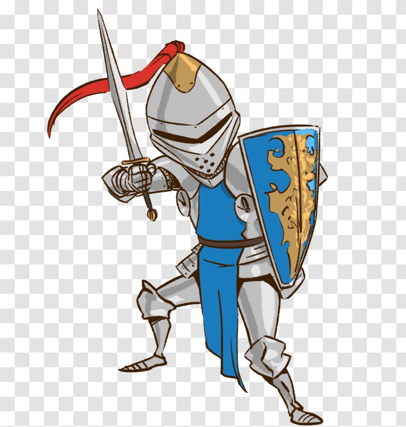 Cartoon Knight Hero Fencing Clip Art - Armour Sword Transparent PNG