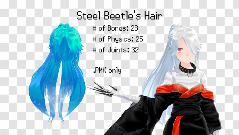 Long Hair Ponytail Bun Hairstyle - Mmd Transparent PNG