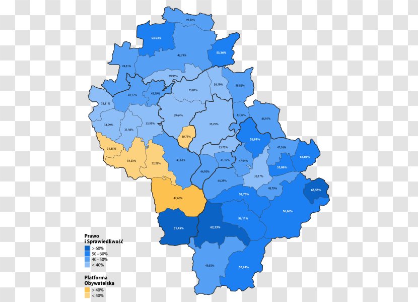 Bielsko County Map Sejm City With Powiat Rights - Electoral District Transparent PNG