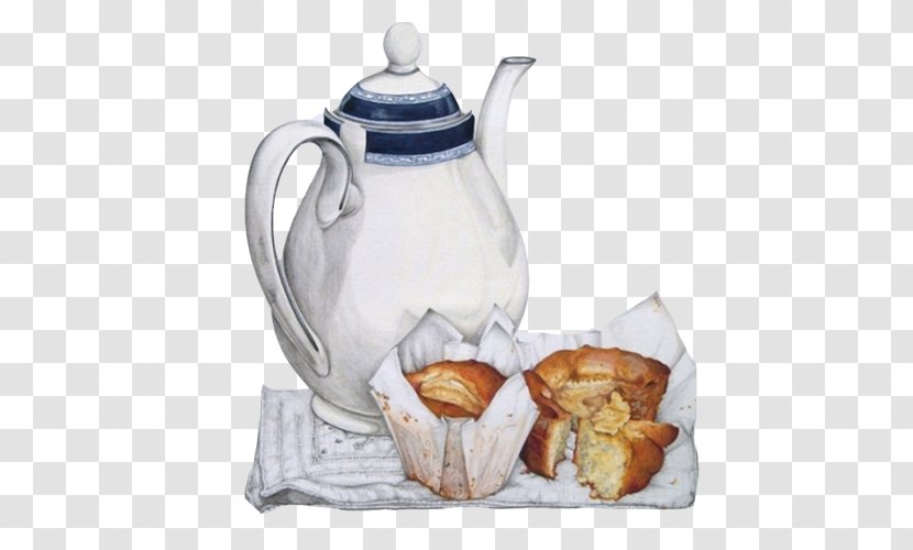 Tea Sandwich Tart Cupcake Scone - Teapot - Bread And Butter Hand Painting Material Picture Transparent PNG