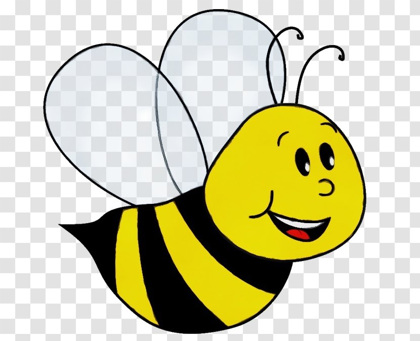Yellow Facial Expression Cartoon Smile Insect - Bee - Membranewinged Pollinator Transparent PNG