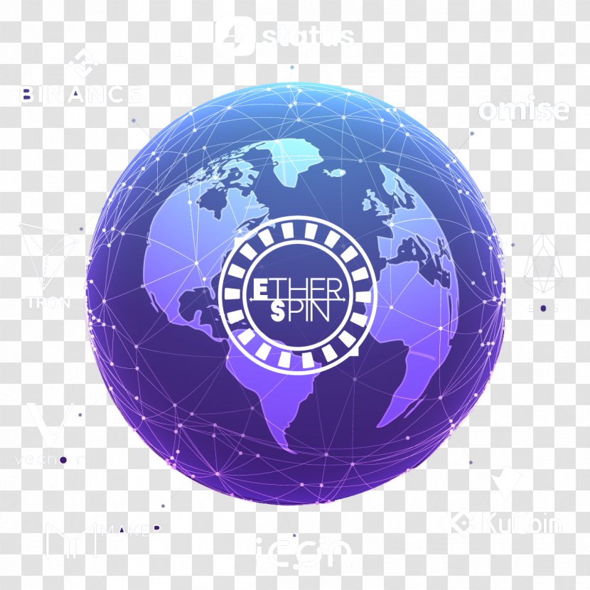 Globe Earth World Blockchain - Electric Blue Transparent PNG