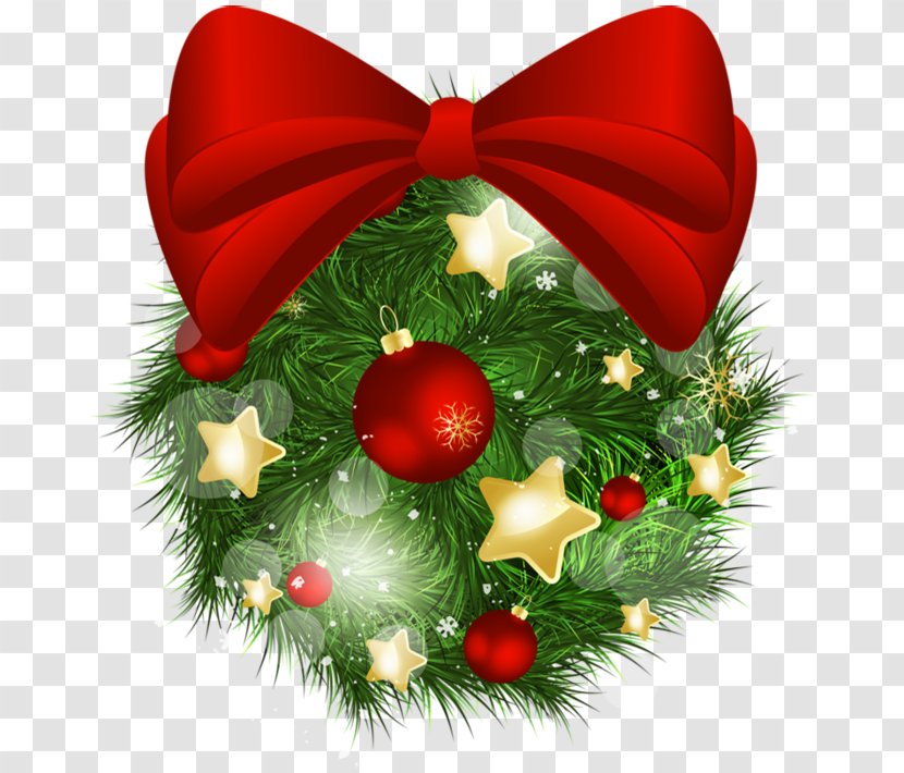 Christmas Ornament Clip Art - Gift - Transparent Pine Ball With Red Bow Picture Transparent PNG