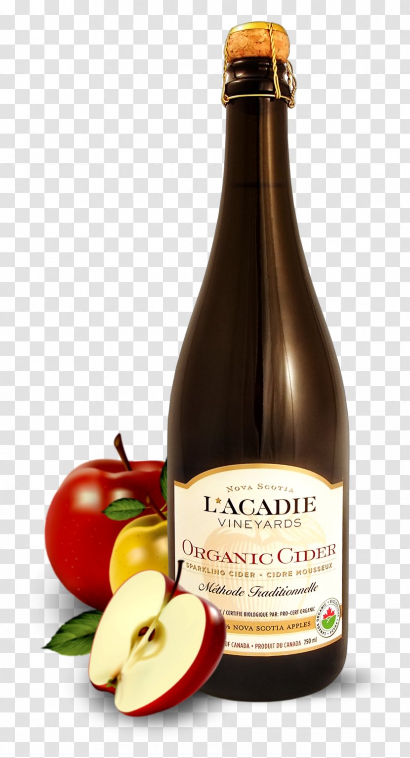 Champagne L'Acadie Vineyards Cider Sparkling Wine Beer - Bottle Transparent PNG