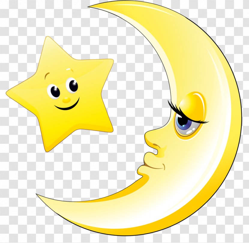 Clip Art Moon Star And Crescent Drawing Image - Lunar Phase Transparent PNG