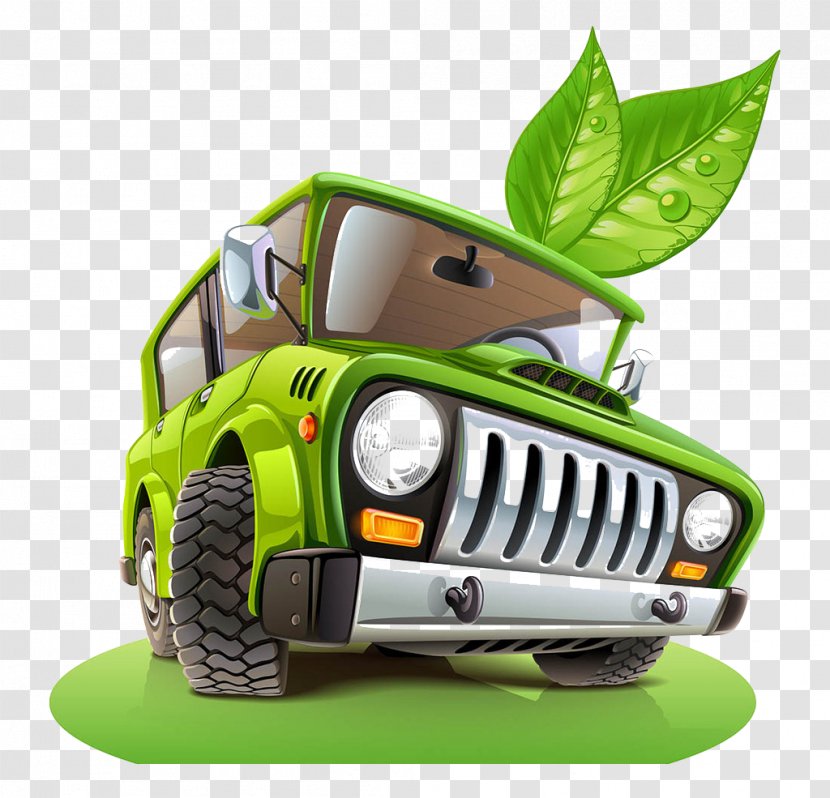 Alappuzha Jeep Cartoon - Model Car - Anchored Transparent PNG