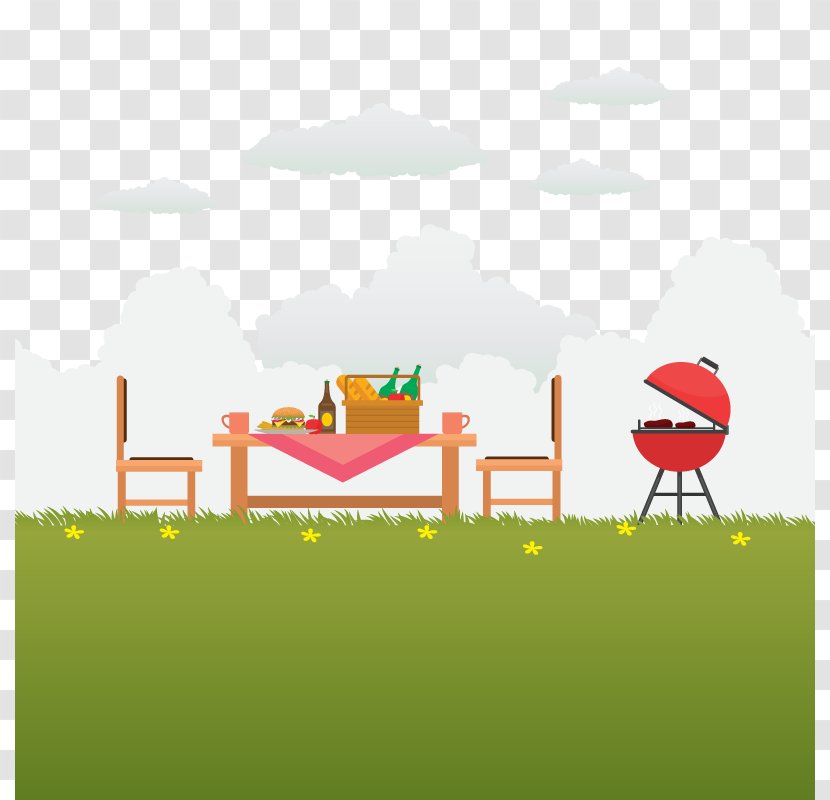 Barbecue Shashlik Grilling Meat - Backyard - Vector Transparent PNG