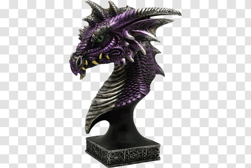 Figurine Sculpture Dragon Statue Bust - Purple Transparent PNG
