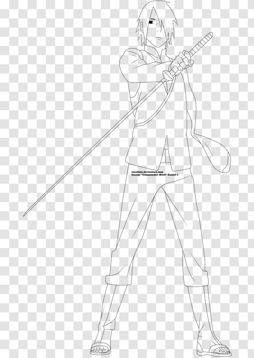 Line Art Figure Drawing White Sketch - Sasuke Uchiha Transparent PNG