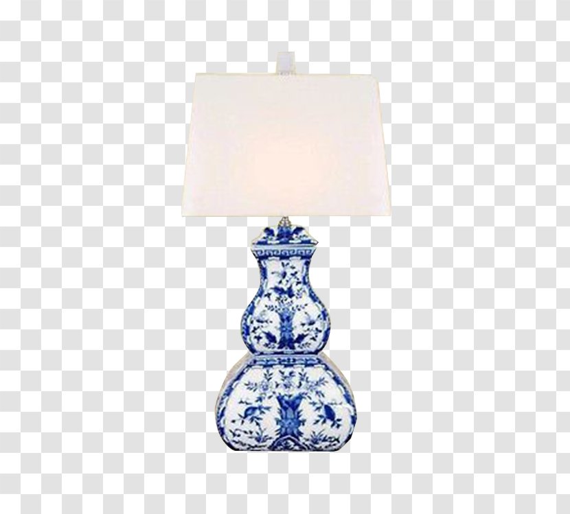 Lamp Blue And White Pottery Ceramic Lighting - Porcelain Table Transparent PNG