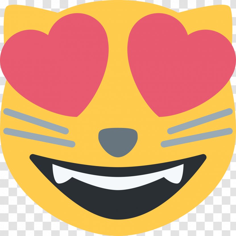 Cat Emoji Heart Kitten Smile - Face Transparent PNG