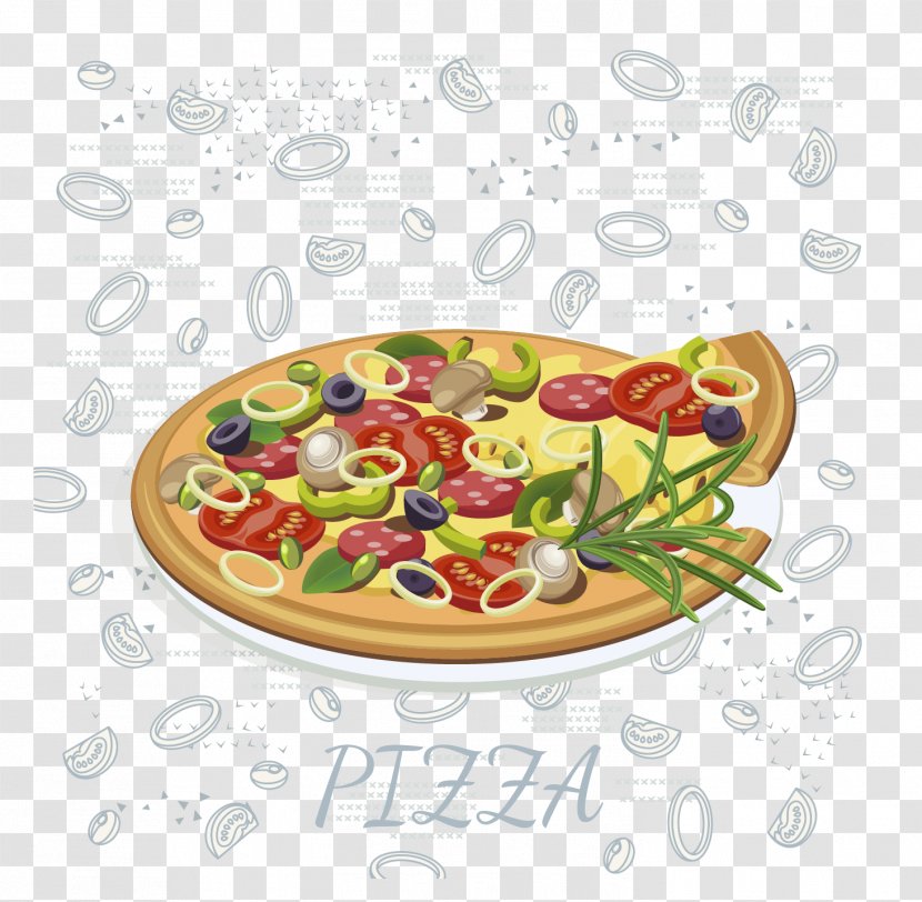 Pizza European Cuisine Fast Food Menu Ingredient Transparent PNG