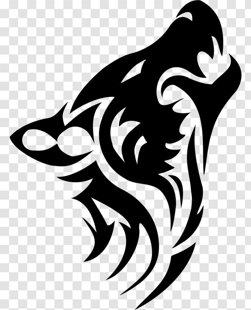 Tattoo Artist Tribe Gray Wolf Animal - Monochrome Photography - Black And White Transparent PNG