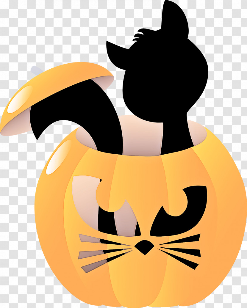 Cat Cartoon Black Cat Yellow Small To Medium-sized Cats Transparent PNG
