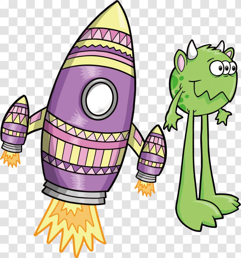 Flight Airship Spacecraft - Rocket - Cartoon Monster Transparent PNG