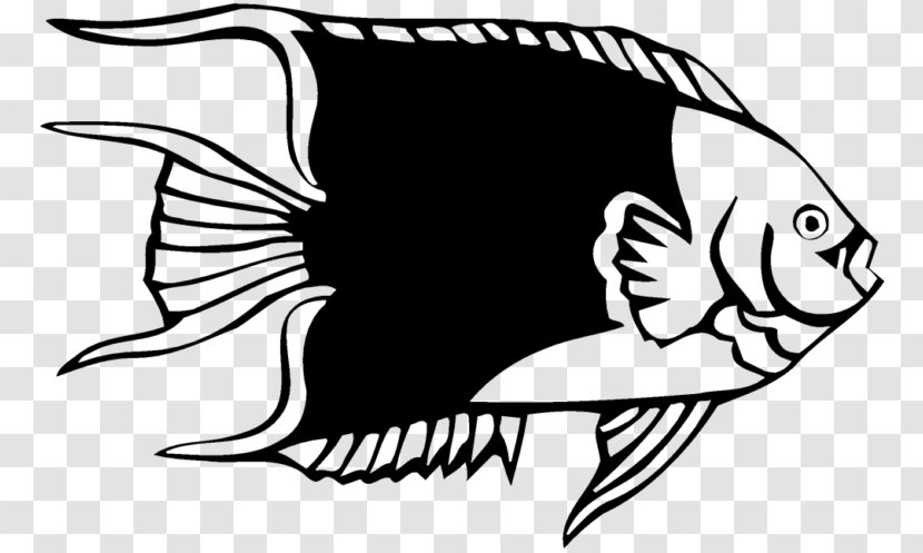 Wall Decal Sticker Polyvinyl Chloride - Monochrome - Angelfish Cartoon Transparent PNG