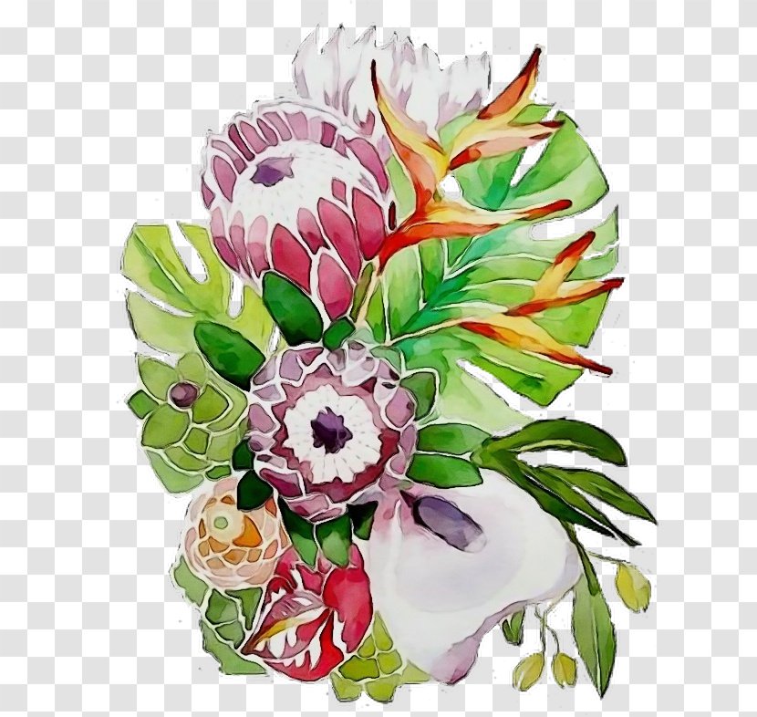 Watercolor Floral Background - Flower Bouquet - Tulip Arranging Transparent PNG