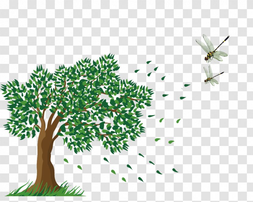 Tree Clip Art - Symbol - The Wind Blows Leaves Transparent PNG