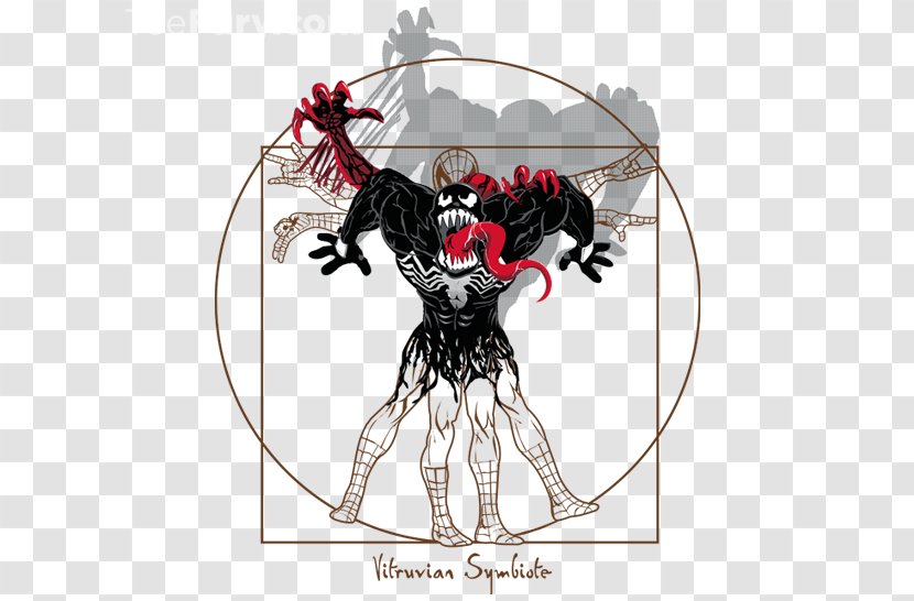 Venom Miles Morales Vitruvian Man T-shirt Symbiote - Mythical Creature - Neil Gaiman Transparent PNG