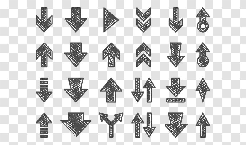 Drawing Arrow Doodle - Shape - Pen Touch Vector Small Fresh Style Transparent PNG