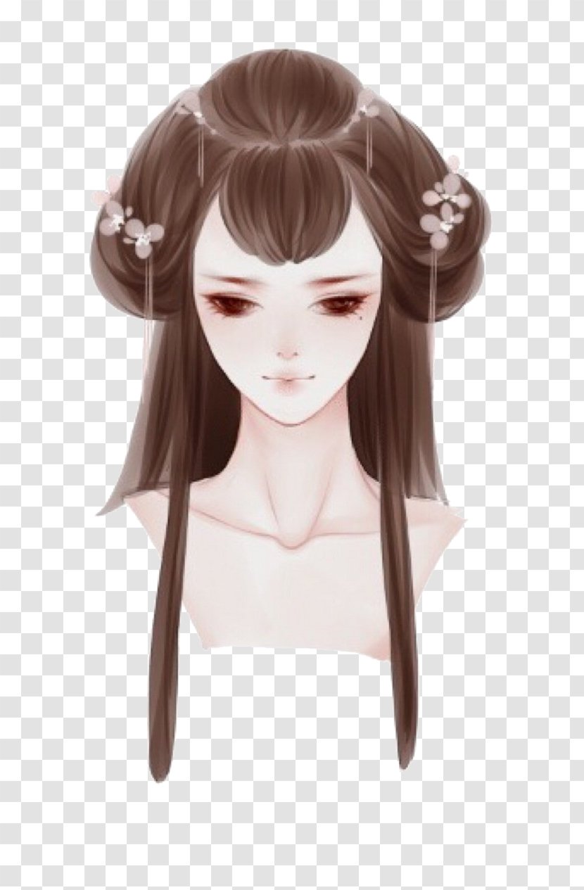 Bun Long Hair Hairstyle Wig Capelli - Silhouette Transparent PNG