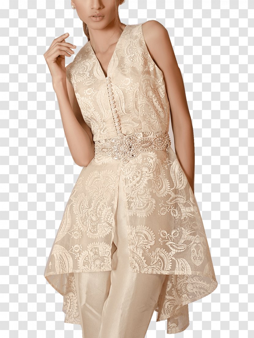 Overskirt Wedding Dress Clothing Organza - Beige Transparent PNG